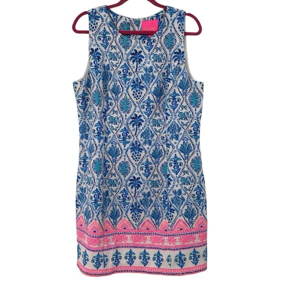 Lilly Pulitzer Size 14 Mila Shift Dress Isle of Tile Engineered Resort White - Picture 1 of 15